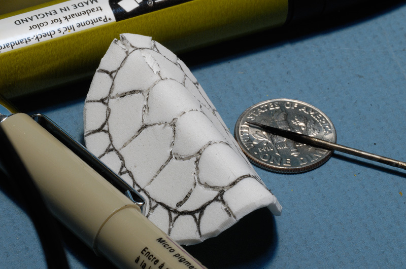 shell is made with a thin piece of flat foam